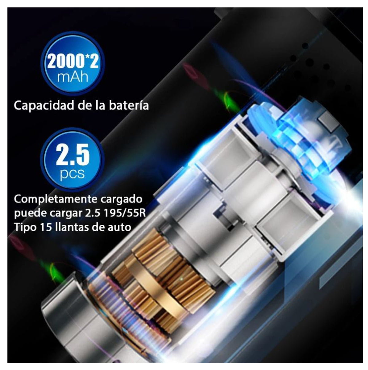 AirPump® Compresor Inflador Llantas Recargable