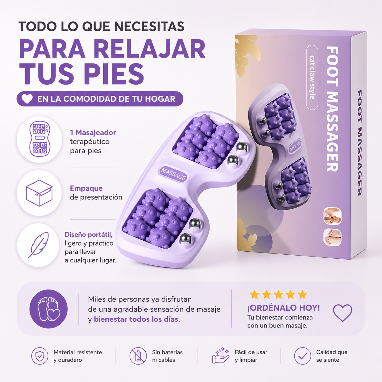 FootRoller™ Relaja tus pies y disfruta una agradable sensación de bienestar todos los días