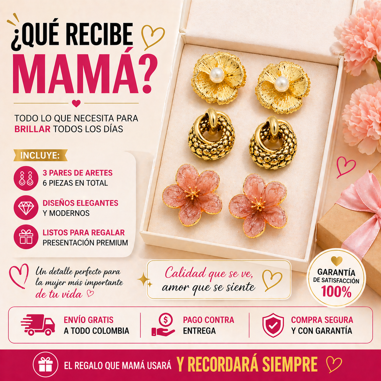 Combo 3 Aretes Elegantes – Eleva tu estilo todos los días sin complicarte