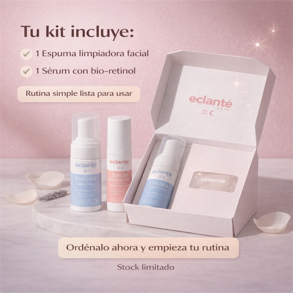 Kit Piel Limpia & Renovada – Retinol + Espuma Limpiadora Ácido Salicílico.