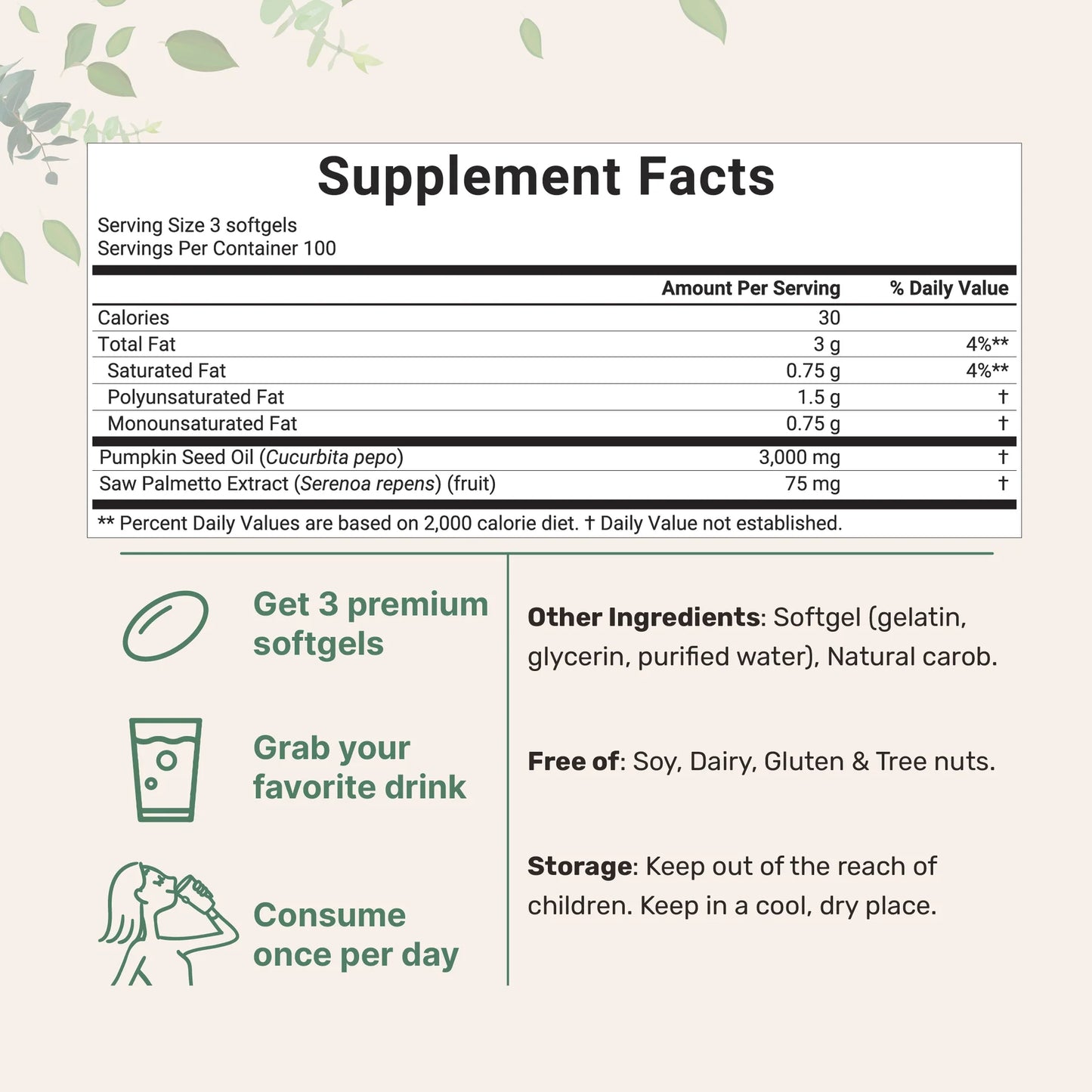 Aceite de Semilla de Calabaza + Saw Palmetto | Apoyo natural para tu bienestar prostatico y hormonal