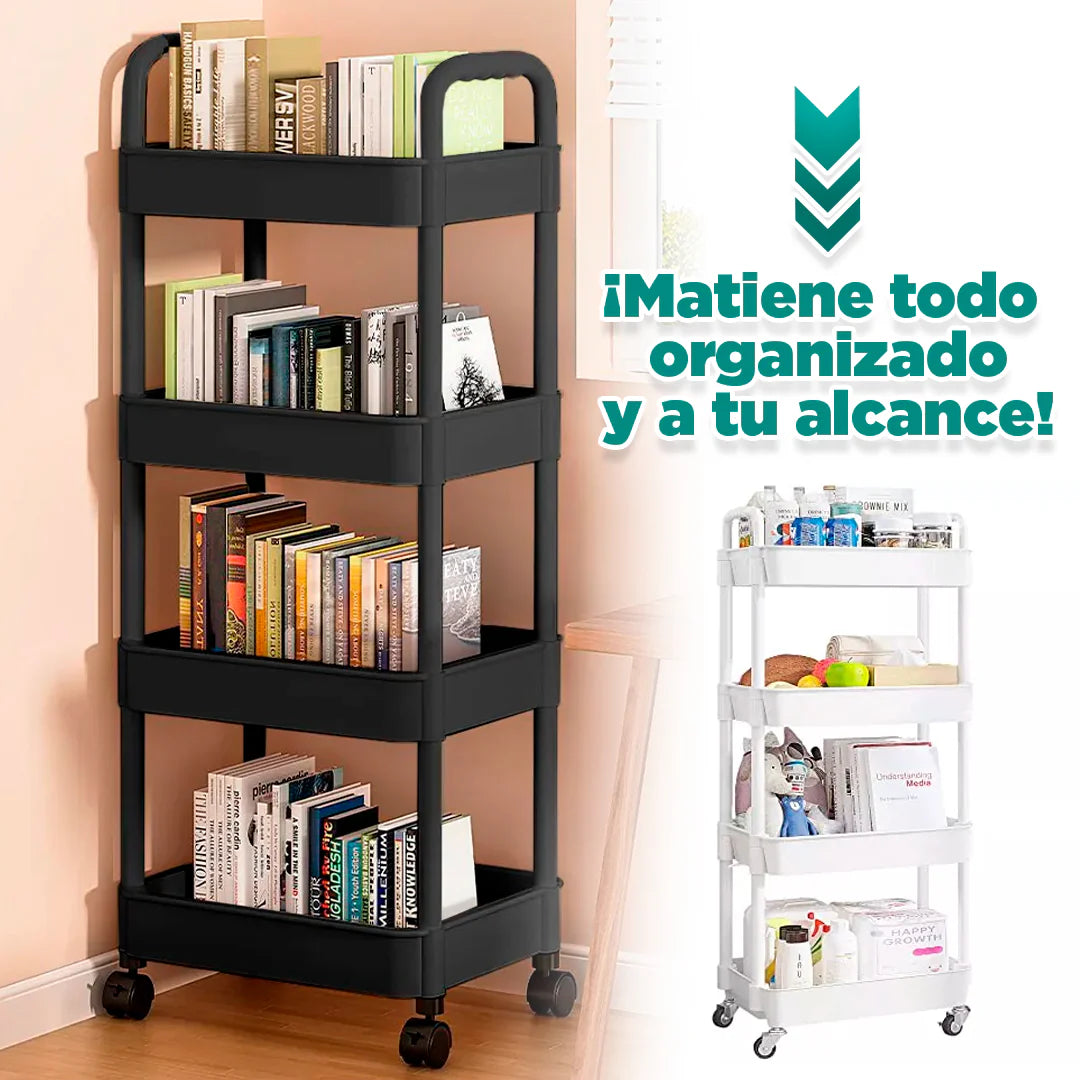 CARRITO ORGANIZADOR MULTIUSOS DE 4 NIVELES ¡Aprovecha Más Espacio Sin Necesidad de Remodelaciones!