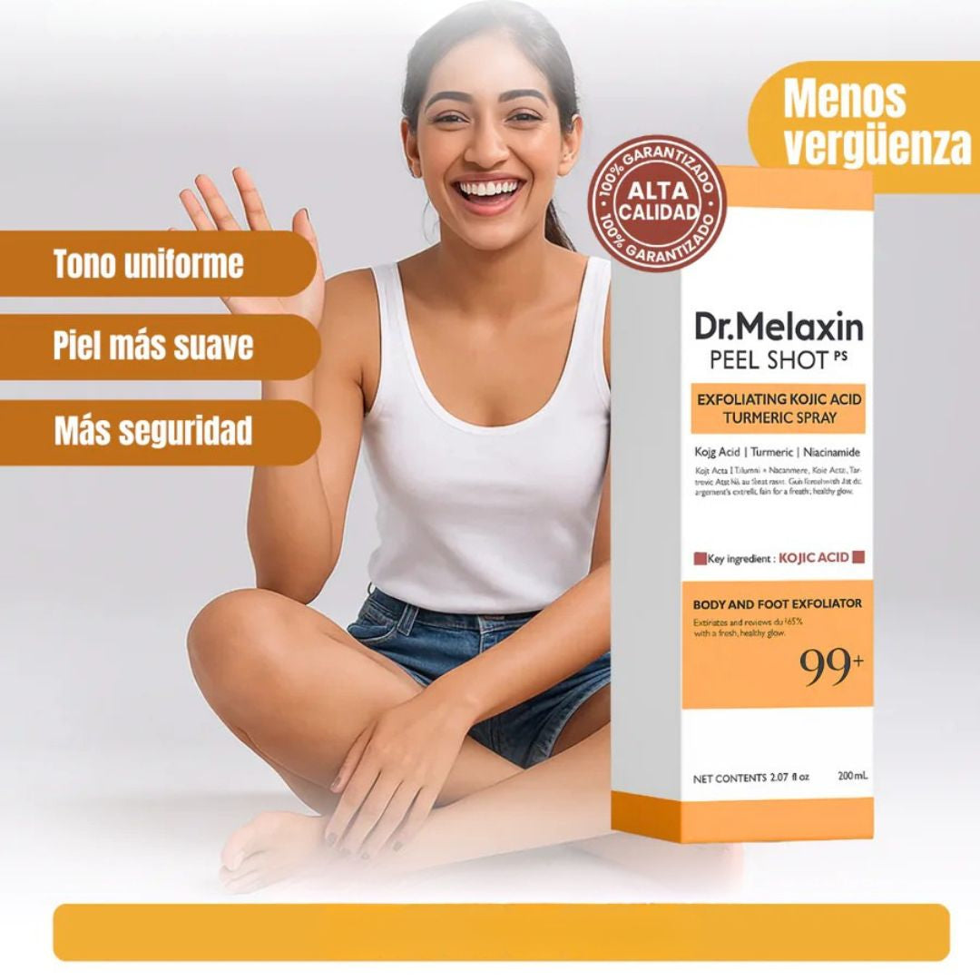 Dr Melaxin - Spray Exfoliante Corporal para una Piel Más Suave y Uniforme