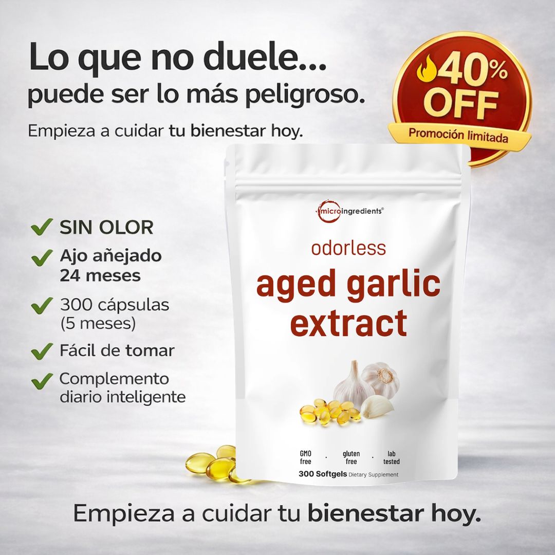 Extracto de ajo añejo sin olor - Bienestar Natural Diario Sin Incomodidades