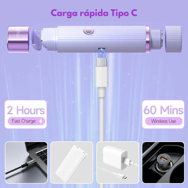 GlowSkin® Recortadora profesional 2 en 1 para el bikini y el vello facial