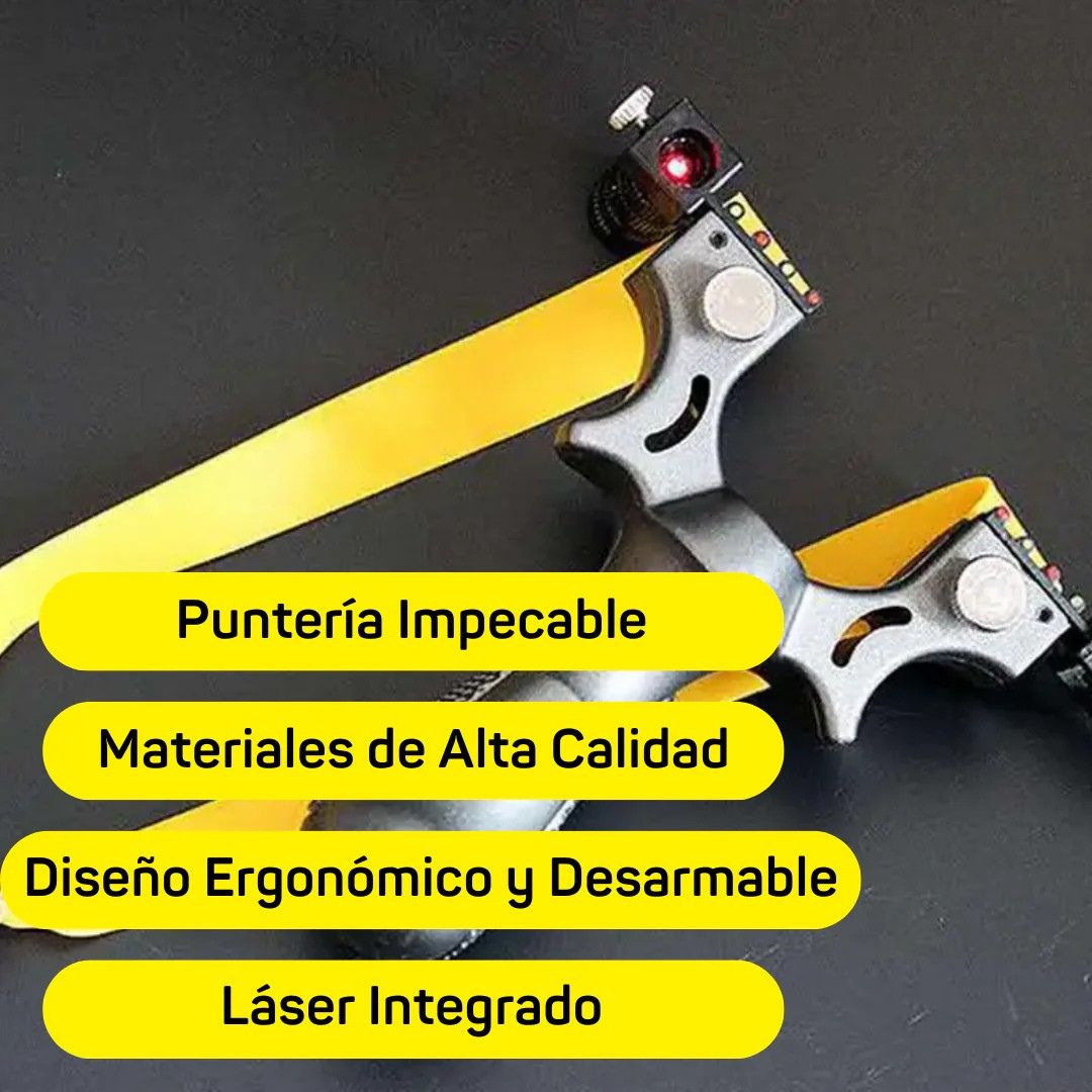 Resortera profesional de alta precisión con láser