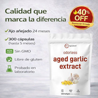 Extracto de ajo añejo sin olor - Bienestar Natural Diario Sin Incomodidades