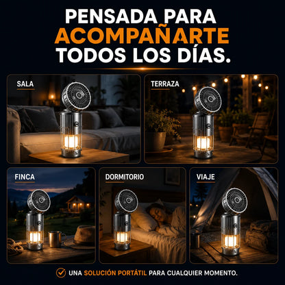 MagicLamp AIR™ 5 en 1 - Ilumina, refresca y mantente conectado donde más lo necesites.