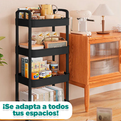 CARRITO ORGANIZADOR MULTIUSOS DE 4 NIVELES ¡Aprovecha Más Espacio Sin Necesidad de Remodelaciones!