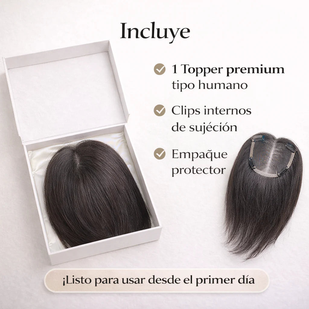 Topper Invisible de Cabello Semi Real | Recupera tu Confianza en Segundos