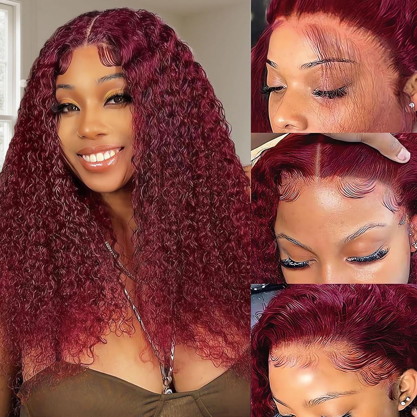 DreamWig ® Peluca Rizada 30 cms de cabello humano - Disimula la calvicie.