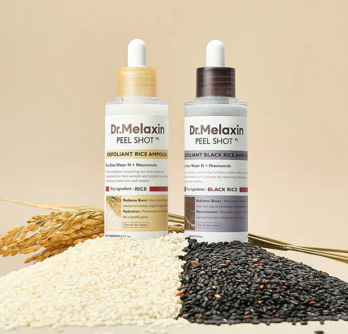 Drmelaxin Ampolla Rice Black Rice - Exfoliación suave para revelar piel luminosa