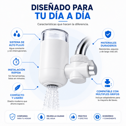 WaterPurifier™  Convierte tu grifo en una fuente de agua más limpia para tu día a día