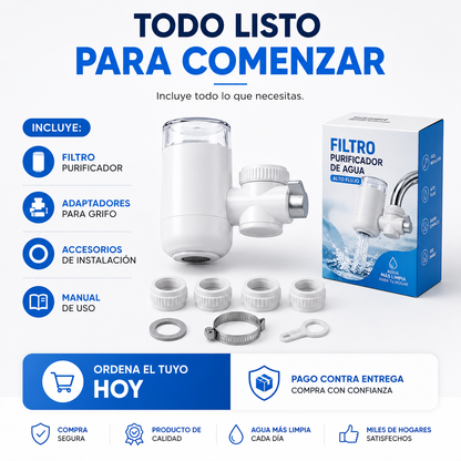 WaterPurifier™  Convierte tu grifo en una fuente de agua más limpia para tu día a día