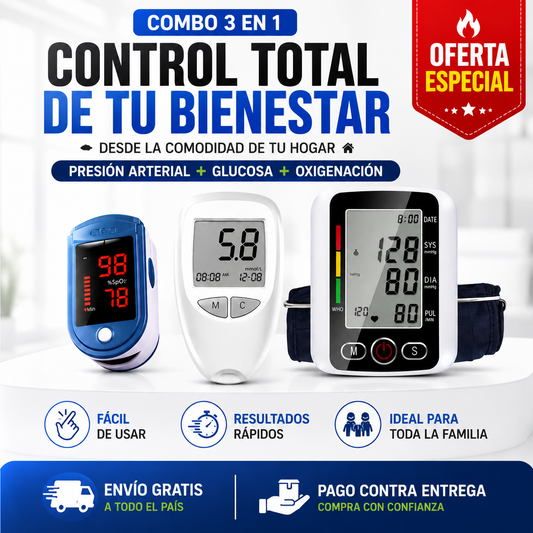 COMBO SALUD 3 EN 1™ Más tranquilidad y control para tu familia desde la comodidad de tu hogar