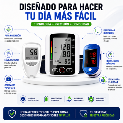 COMBO SALUD 3 EN 1™ Más tranquilidad y control para tu familia desde la comodidad de tu hogar