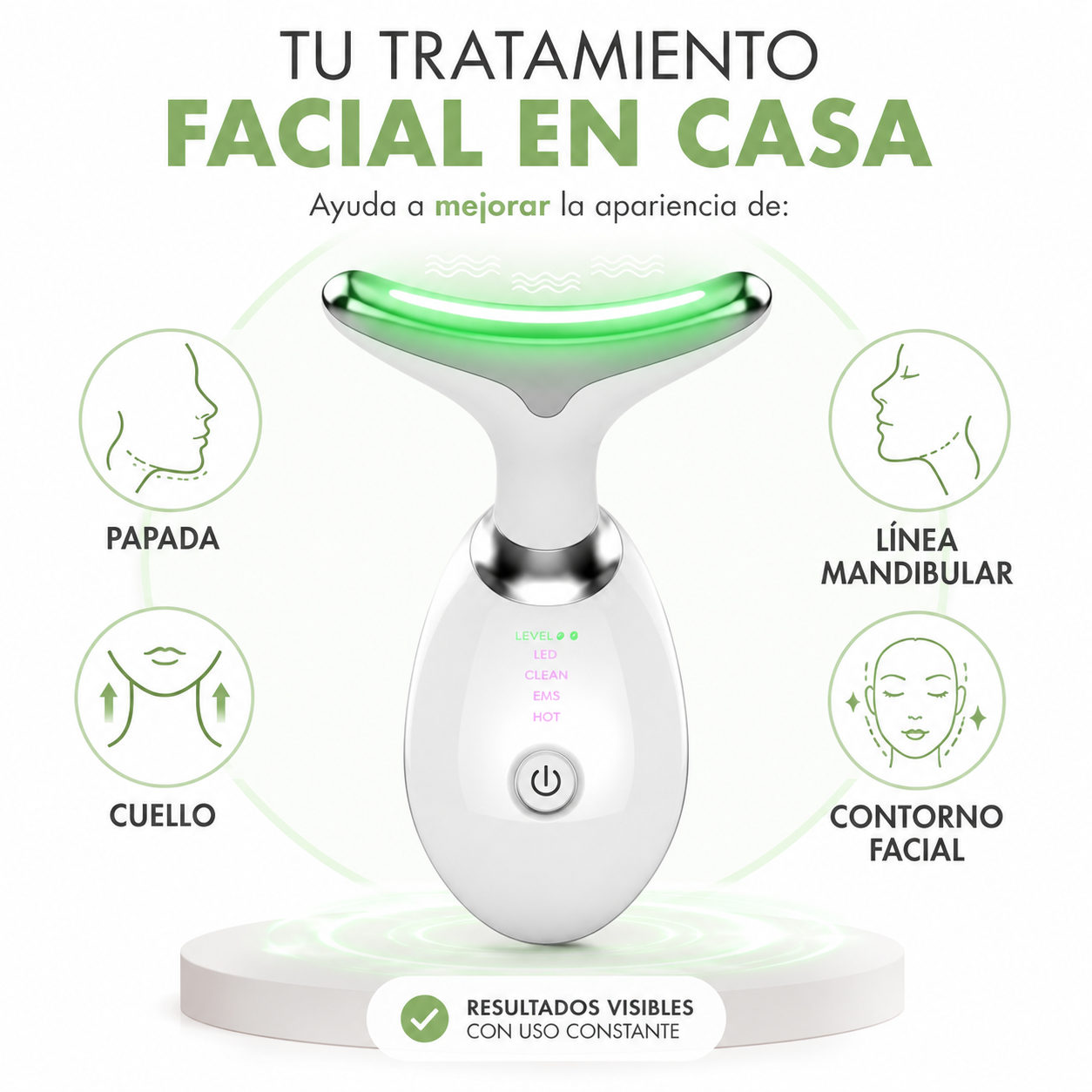 FirmeUp™ Tecnología de cuidado facial para una apariencia más firme y definida desde casa