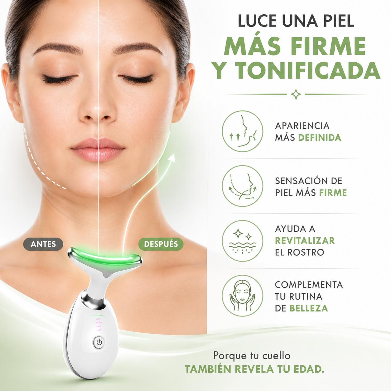 FirmeUp™ Tecnología de cuidado facial para una apariencia más firme y definida desde casa