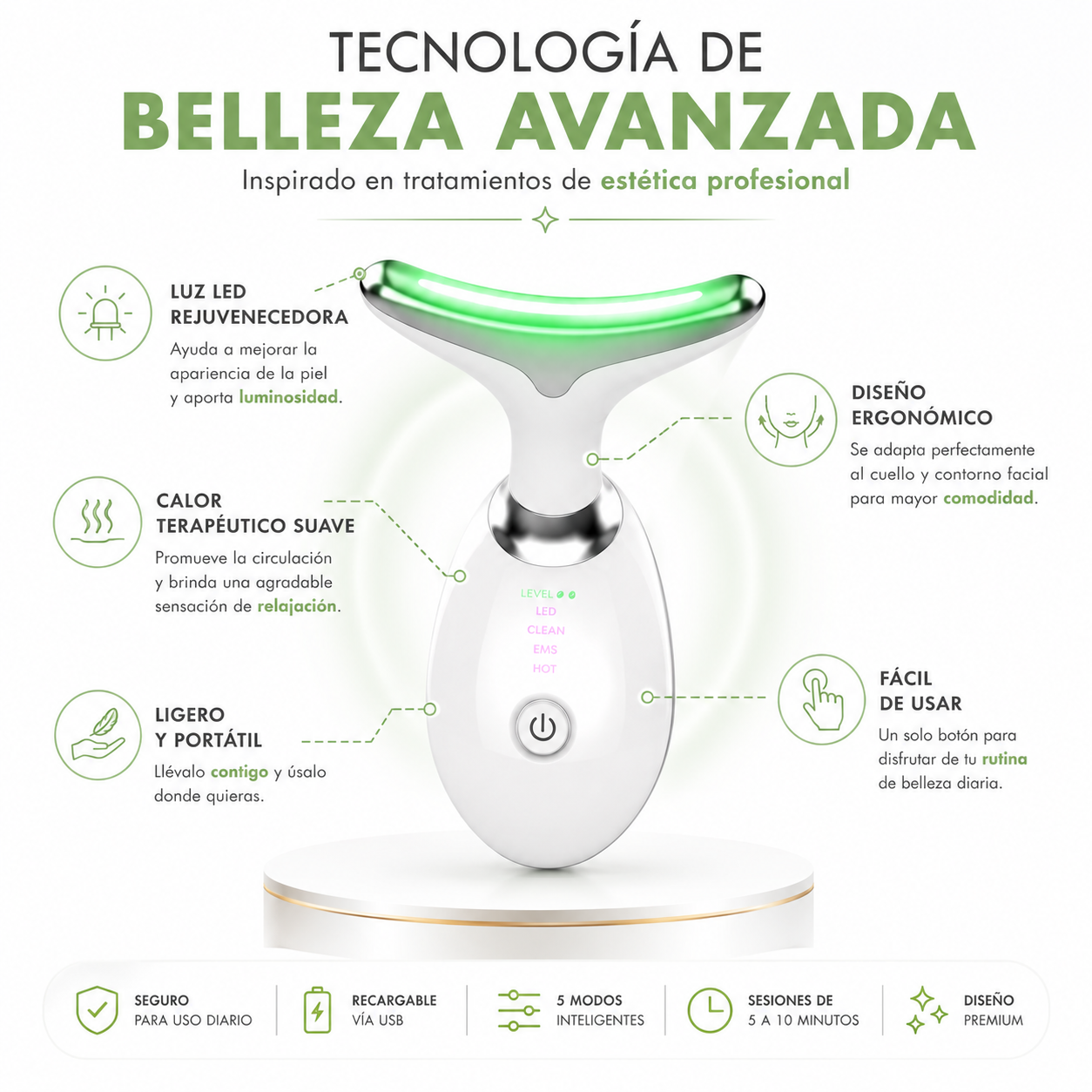 FirmeUp™ Tecnología de cuidado facial para una apariencia más firme y definida desde casa
