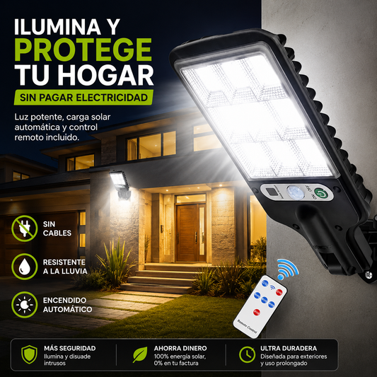 Lámpara solar con sensor - Ilumina tus espacios exteriores de forma automática y sin cables