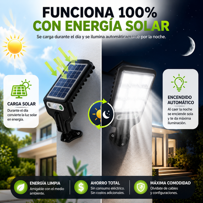 Lámpara solar con sensor - Ilumina tus espacios exteriores de forma automática y sin cables
