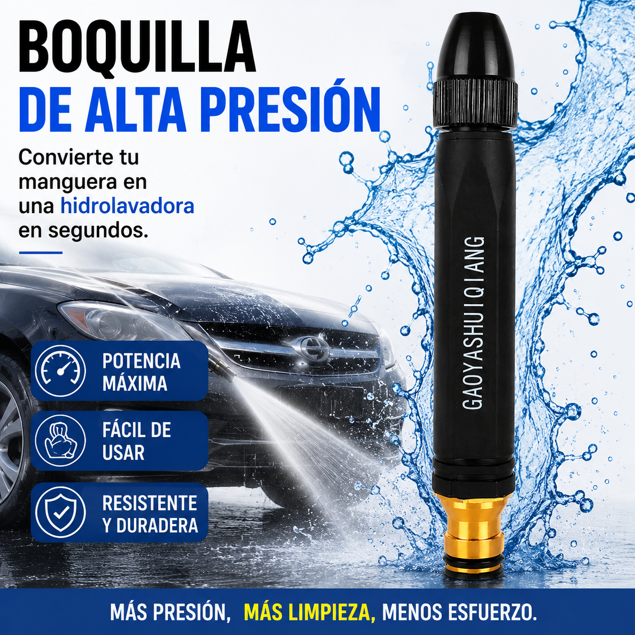 WaterPressure™ BOQUILLA DE PULVERIZACIÓN DE ALTA PRESIÓN PARA MANGUERA