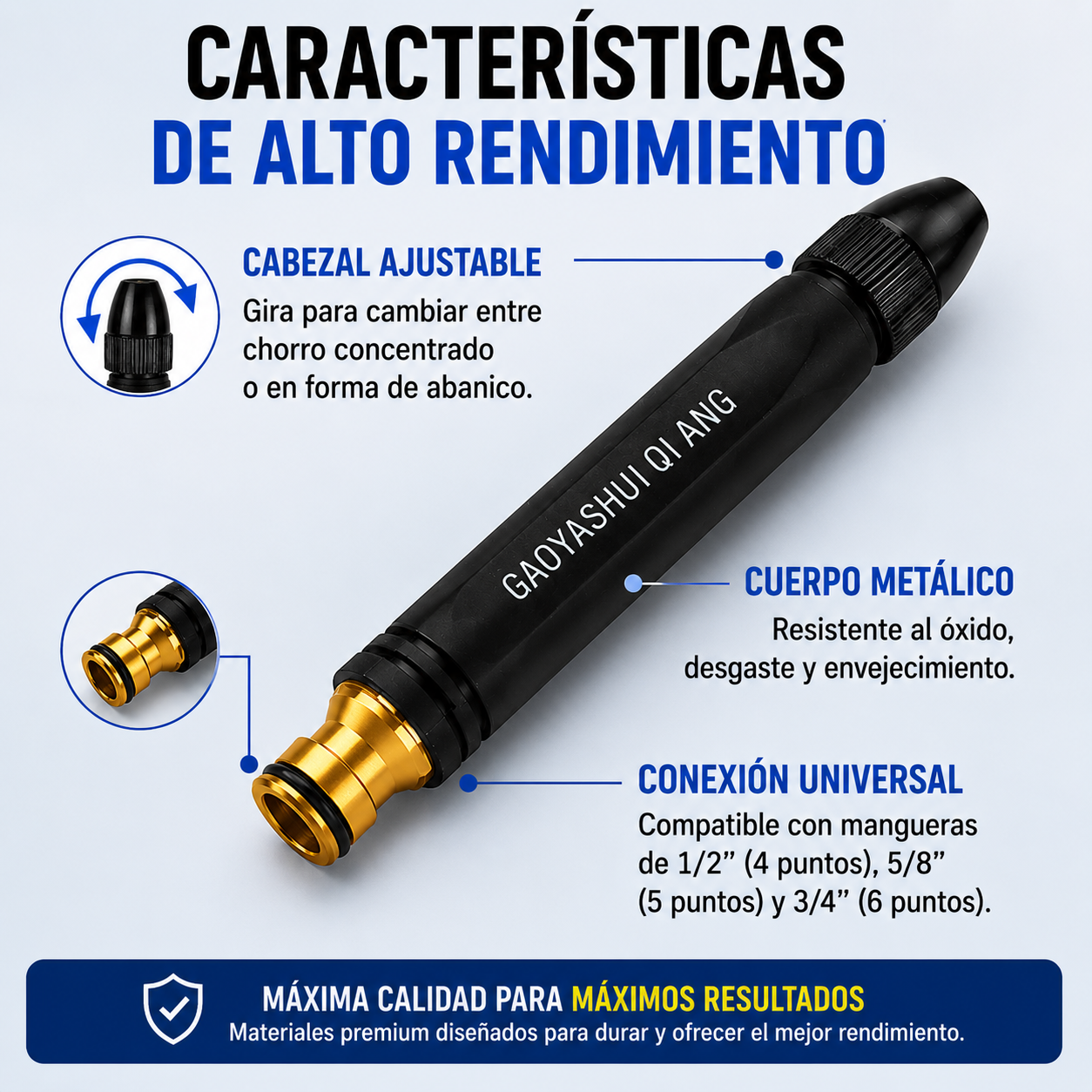 WaterPressure™ BOQUILLA DE PULVERIZACIÓN DE ALTA PRESIÓN PARA MANGUERA