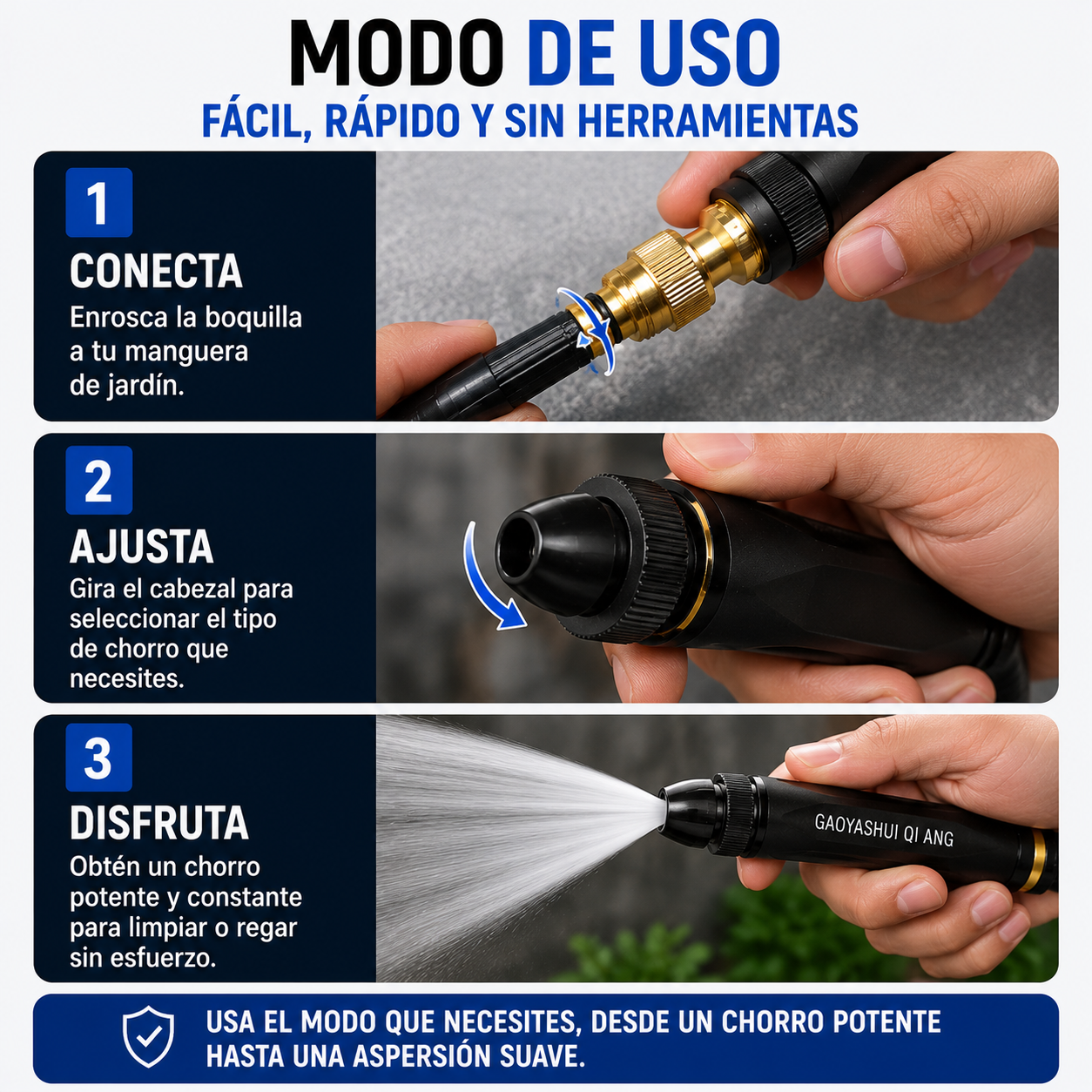WaterPressure™ BOQUILLA DE PULVERIZACIÓN DE ALTA PRESIÓN PARA MANGUERA