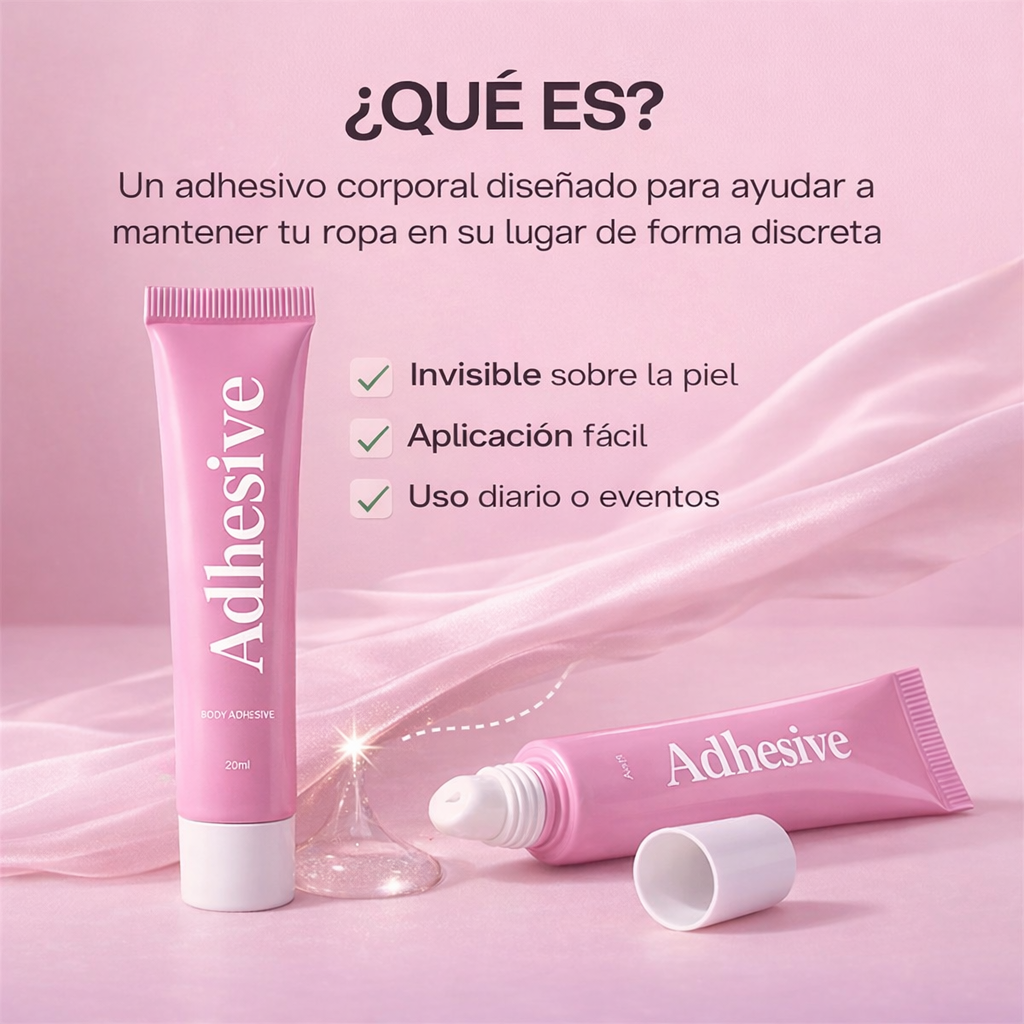 StickyGlue™ Adhesivo corporal resistente al sudor y al agua, antimanchas y fácil de quitar.