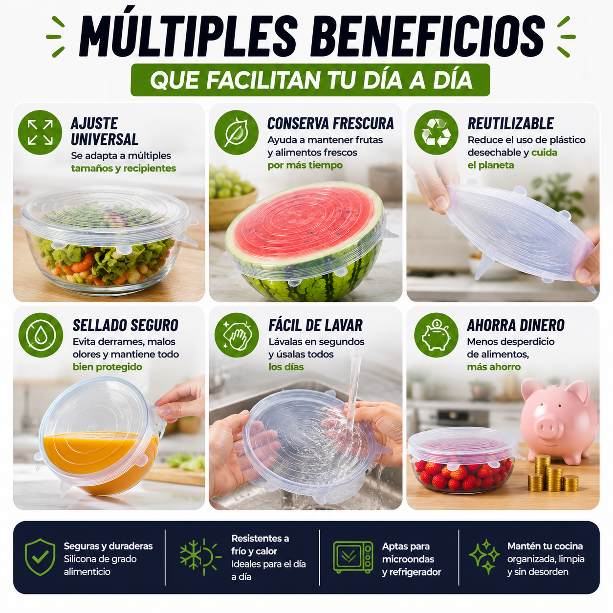 SiliTop™ Organiza tu cocina en segundos con las tapas que sirven para TODO