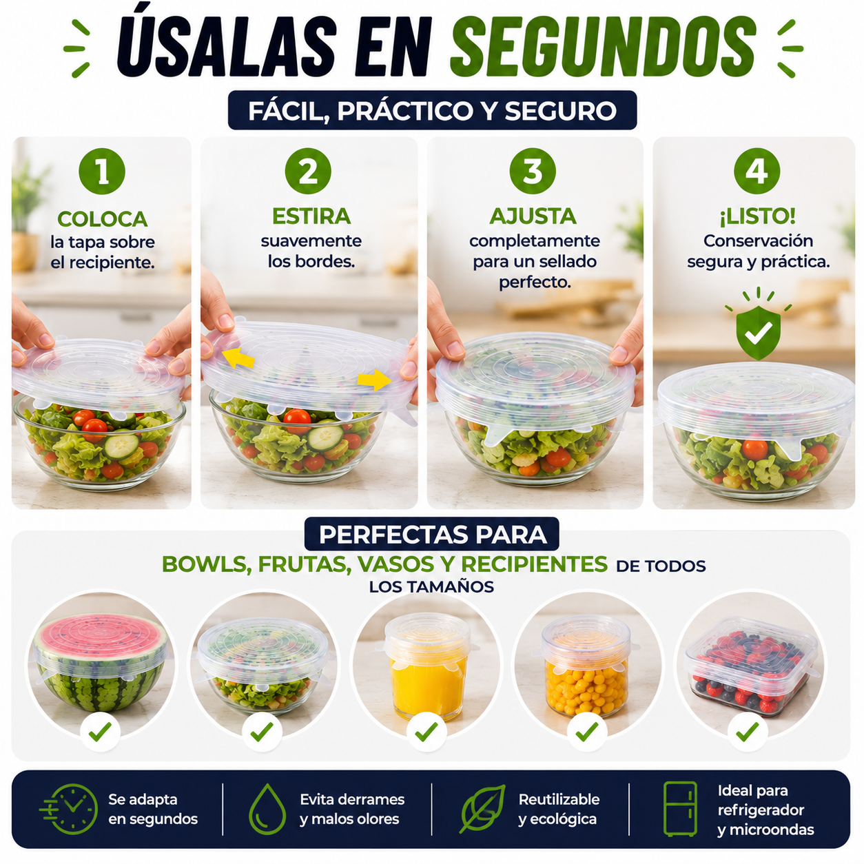 SiliTop™ Organiza tu cocina en segundos con las tapas que sirven para TODO