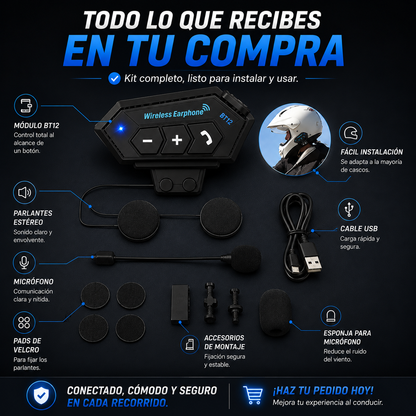 InterComm™ Convierte tu casco en un casco inteligente y mantente conectado en cada recorrido.