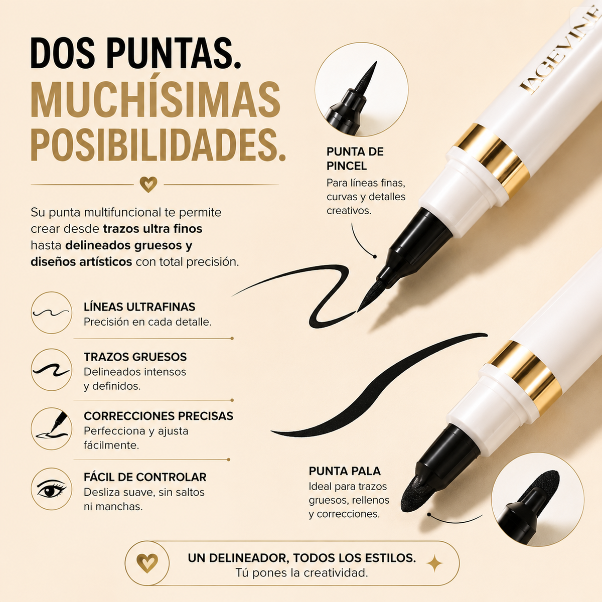 Liner™ Consigue delineados precisos, elegantes y creativos en solo unos minutos.