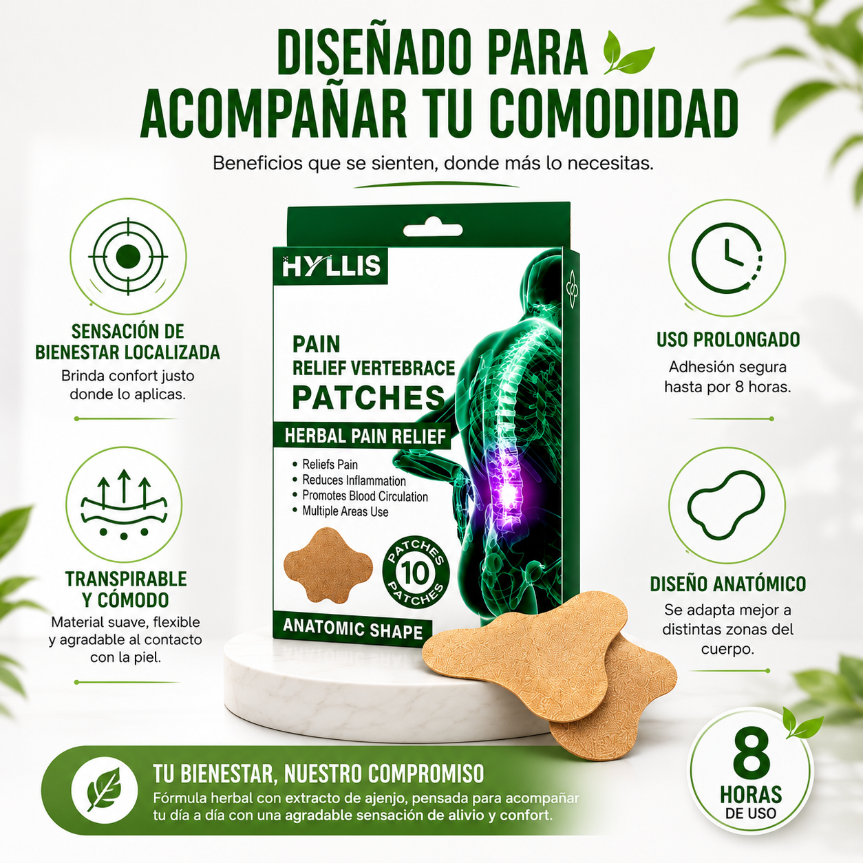 Parches Herbales™ Comodidad y bienestar localizado para cuello, espalda y zona lumbar
