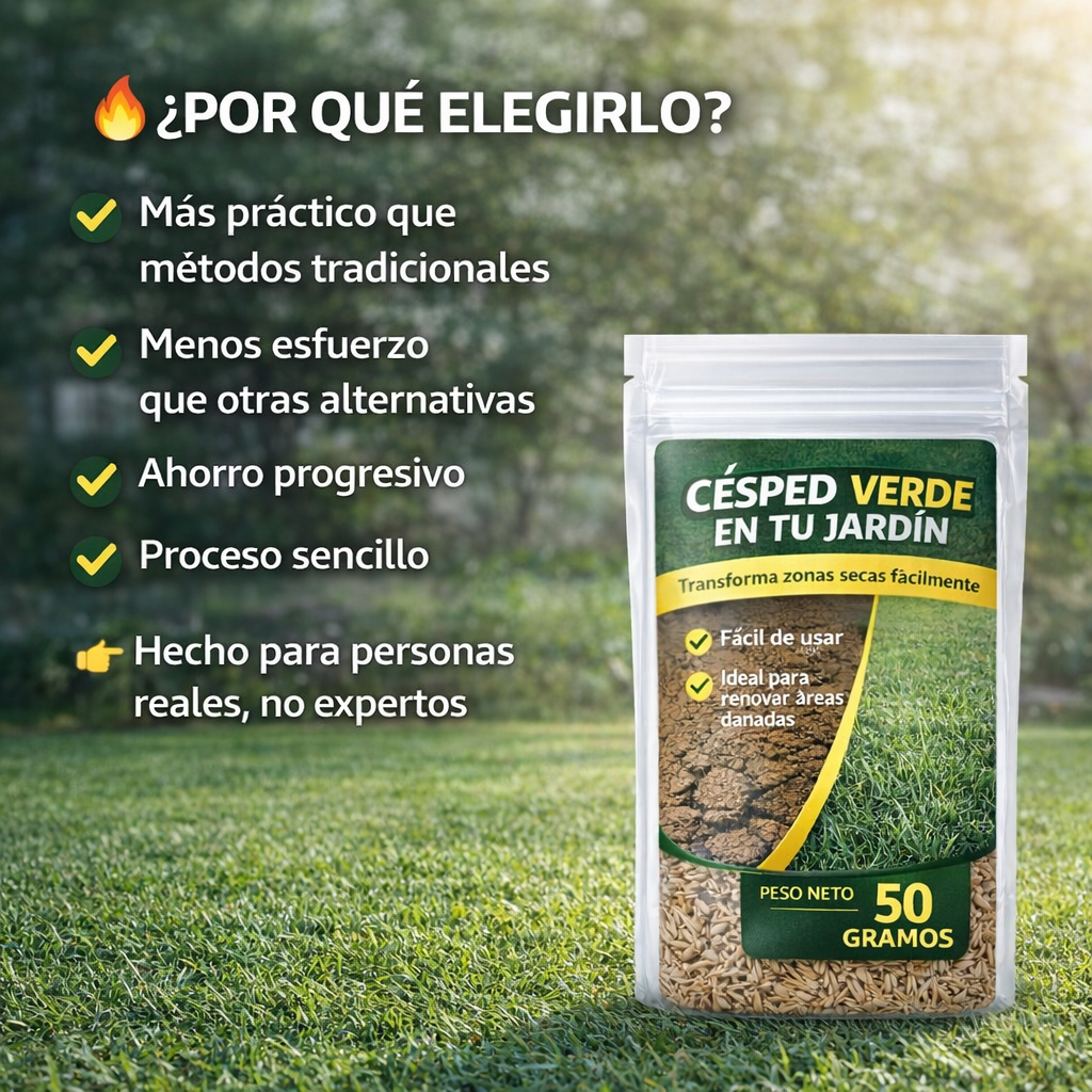 🌱 Semillas de Césped para Jardín 50g – Mejora el Aspecto de tu Patio Fácilmente