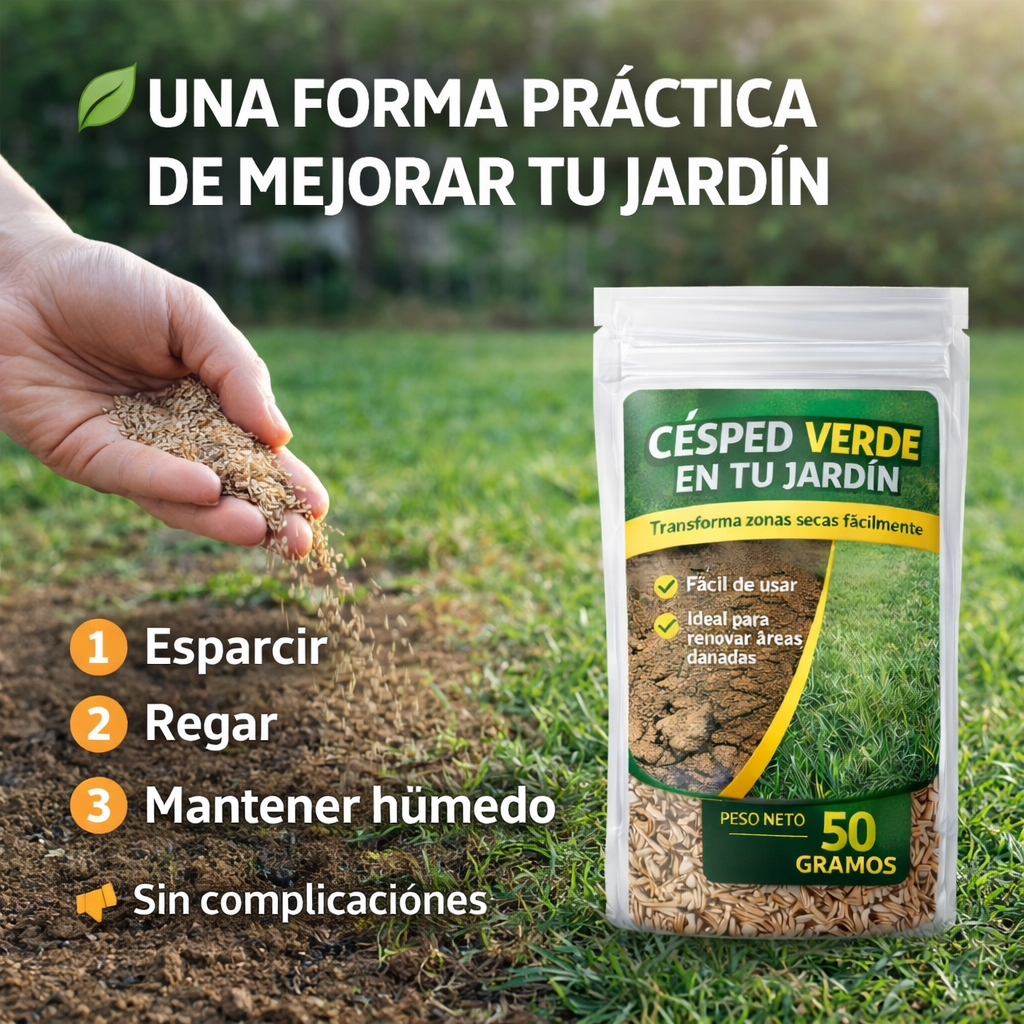 🌱 Semillas de Césped para Jardín 50g – Mejora el Aspecto de tu Patio Fácilmente