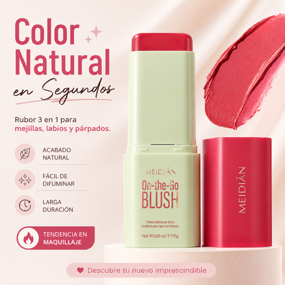 RUBOR 3 EN 1 ✨ El toque de color perfecto para mejillas, labios y párpados en un solo producto.