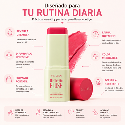 RUBOR 3 EN 1 ✨ El toque de color perfecto para mejillas, labios y párpados en un solo producto.