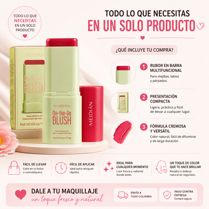 RUBOR 3 EN 1 ✨ El toque de color perfecto para mejillas, labios y párpados en un solo producto.