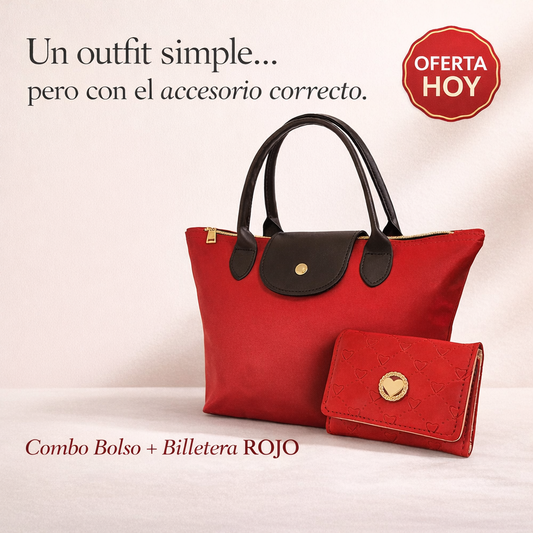 Combo Bolso + Billetera Roja - El accesorio que eleva tu presencia al instante