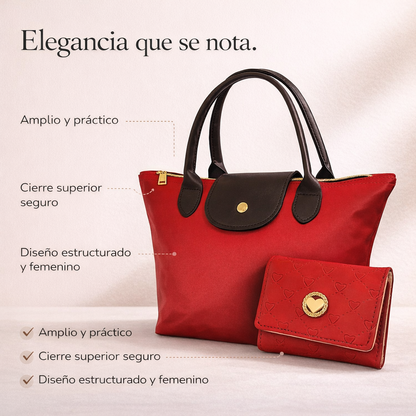 Combo Bolso + Billetera Roja - El accesorio que eleva tu presencia al instante