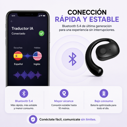 Audífonos Traductores Inteligentes con IA - Comunícate en hasta 50 idiomas de forma más fácil, estés donde estés.