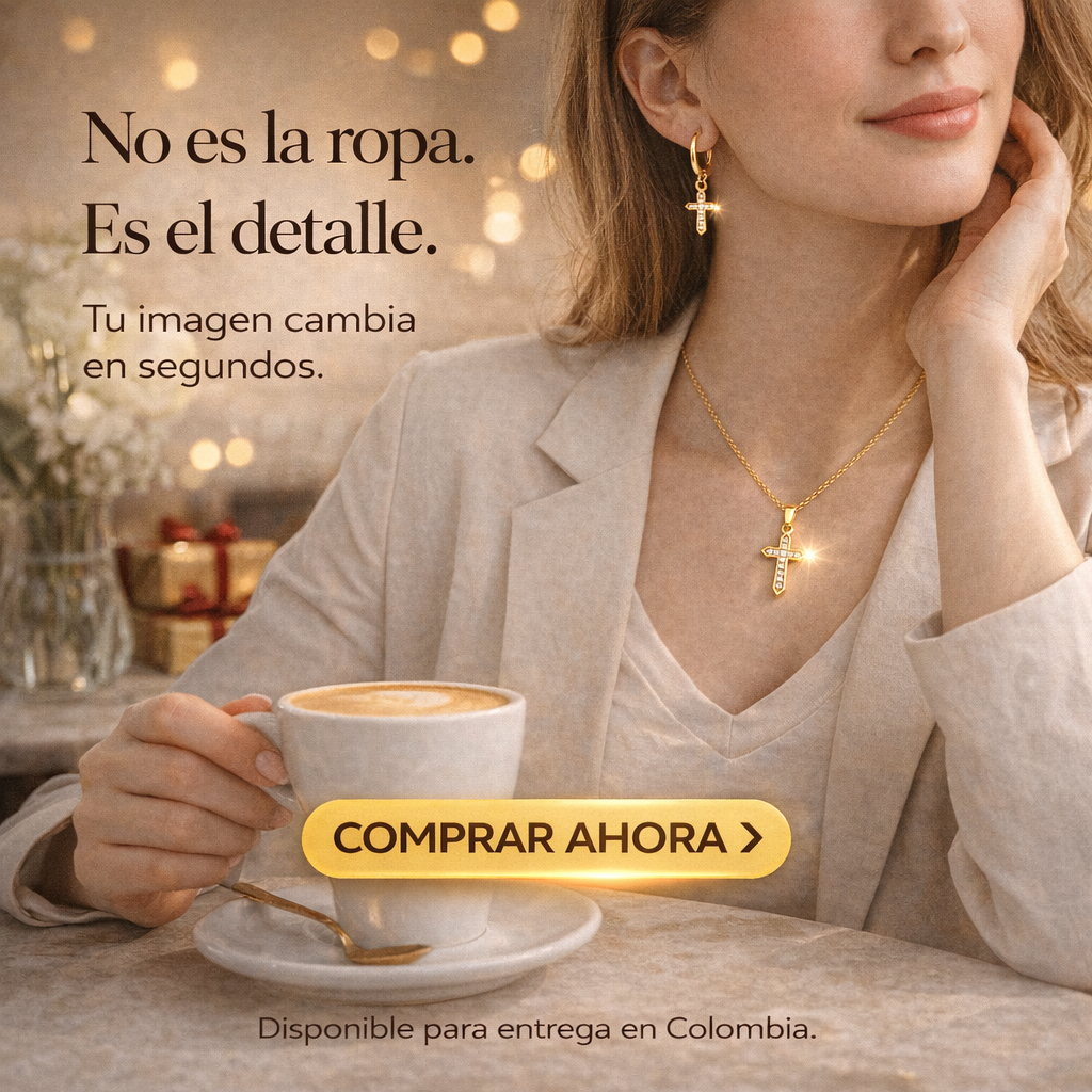 Set Cruz Dorada Elegante – El detalle que transforma tu look en segundos