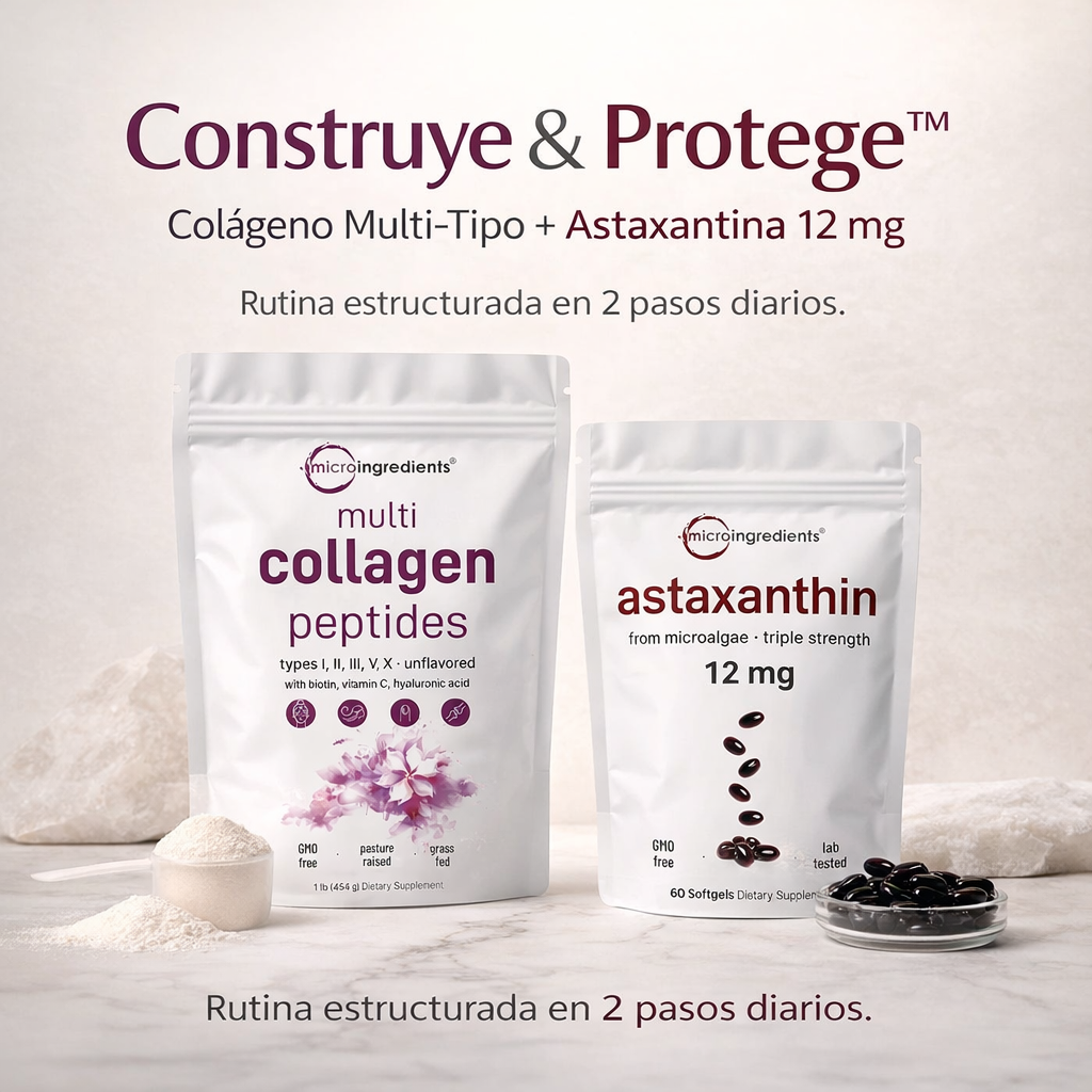 Rutina estructurada de colágeno multi-tipo + antioxidante avanzado