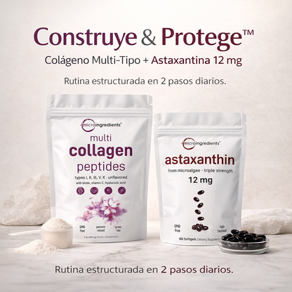 Rutina estructurada de colágeno multi-tipo + antioxidante avanzado