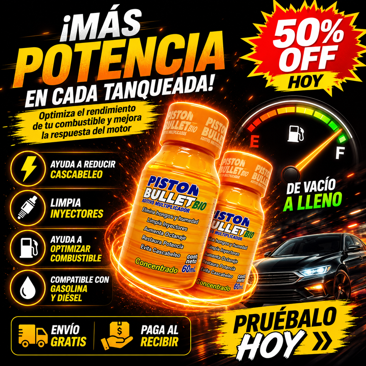 PistonBullet™ 🔥 Recupera Potencia y Haz Rendir Cada Tanqueada