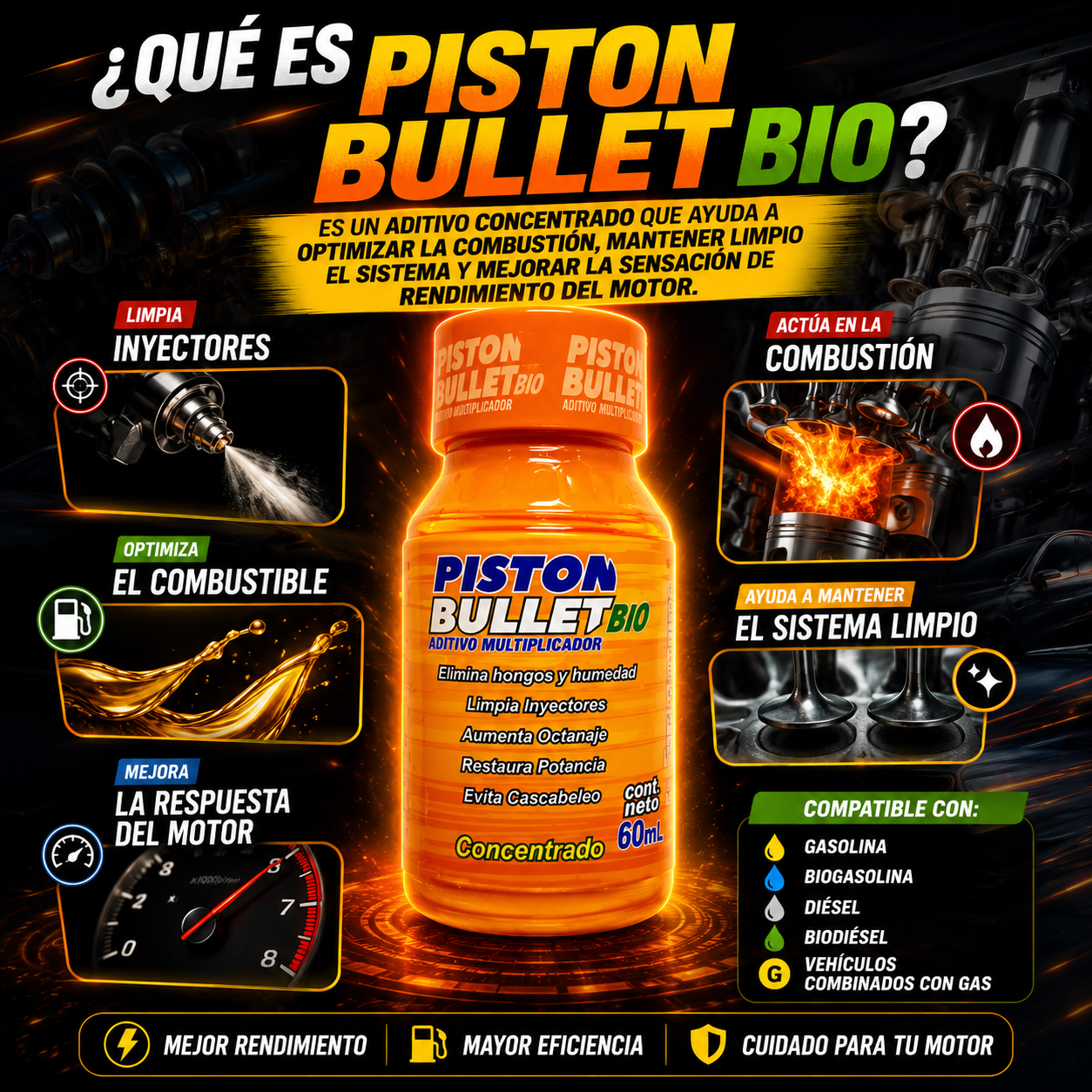 PistonBullet™ 🔥 Recupera Potencia y Haz Rendir Cada Tanqueada