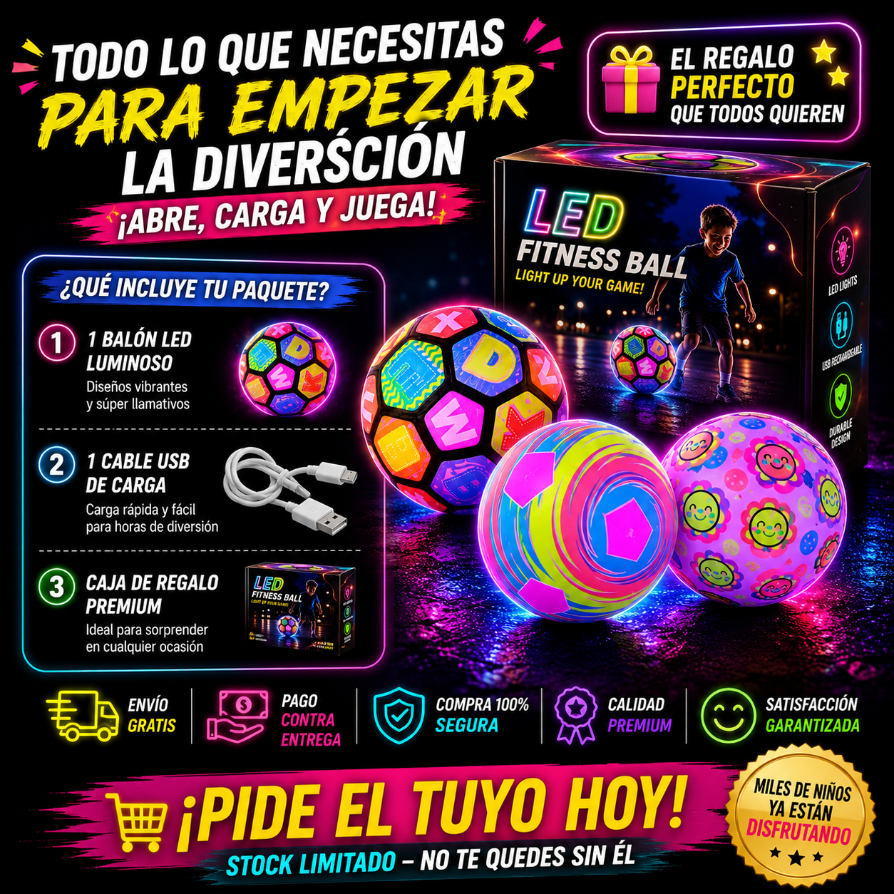 Balón LED Recargable™ ¡Convierte cualquier noche en el mejor partido!