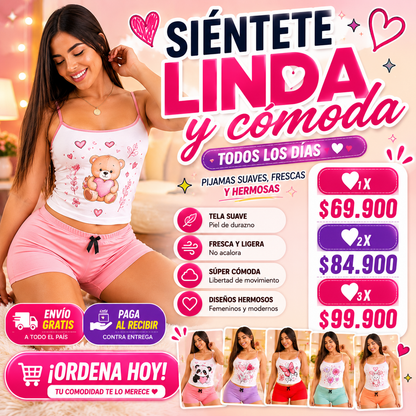 ✨ Pijama 2 Piezas Ultra Suave — Comodidad y Estilo Para Todos Tus Días