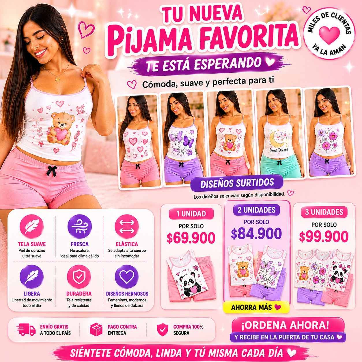 ✨ Pijama 2 Piezas Ultra Suave — Comodidad y Estilo Para Todos Tus Días